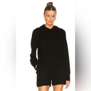 Weekend Stories Aubrianna Recycled Cashmere Hoodie in Black Size XS
